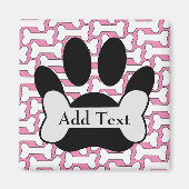 Dog Paw-afdrukken en bot Magneet (Voorkant)