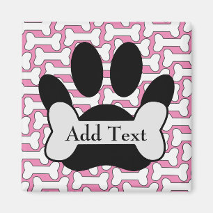 Dog Paw-afdrukken en bot Magneet