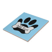 Dog Paw-afdrukken en botsen op babyblauw Tegeltje (Zijkant)