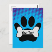 Dog Paw-afdrukken en botverloop Briefkaart (Voorkant / Achterkant)