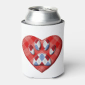 Dog Paw-afdrukken en rode harttekening Blikjeskoeler (Blikje Voorkant)