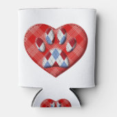 Dog Paw-afdrukken en rode harttekening Blikjeskoeler (Voorkant)