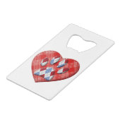 Dog Paw-afdrukken en rode harttekening Creditkaart Flessenopener (Voorkant Gekanteld)