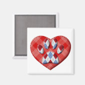 Dog Paw-afdrukken en rode harttekening Magneet (Voorkant / Achterkant)