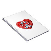 Dog Paw-afdrukken en rode harttekening Notitieboek (Rechterzijde)