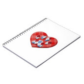 Dog Paw-afdrukken en rode harttekening Notitieboek (Linkerzijde)