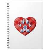 Dog Paw-afdrukken en rode harttekening Notitieboek (Voorkant)