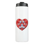 Dog Paw-afdrukken en rode harttekening Thermosbeker (Voorkant)