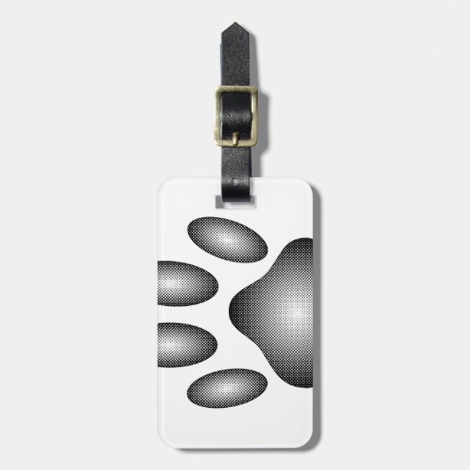 Dog Paw-afdrukken in zwarte en witte verlopen Bagagelabel (Voorkant verticaal)