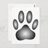Dog Paw-afdrukken in zwarte en witte verlopen Briefkaart (Voorkant / Achterkant)