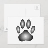 Dog Paw-afdrukken in zwarte en witte verlopen Briefkaart (Voorkant / Achterkant)