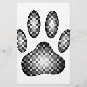 Dog Paw-afdrukken in zwarte en witte verlopen Briefpapier