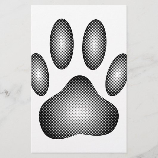 Dog Paw-afdrukken in zwarte en witte verlopen Briefpapier (Voorkant)