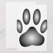 Dog Paw-afdrukken in zwarte en witte verlopen Briefpapier (Voorkant / Achterkant)
