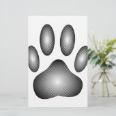 Dog Paw-afdrukken in zwarte en witte verlopen Briefpapier (Staand voorkant)