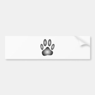 Dog Paw-afdrukken in zwarte en witte verlopen Bumpersticker