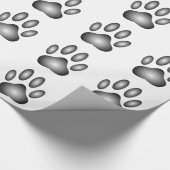 Dog Paw-afdrukken in zwarte en witte verlopen Cadeaupapier (Hoek)