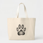 Dog Paw-afdrukken in zwarte en witte verlopen Grote Tote Bag (Voorkant)