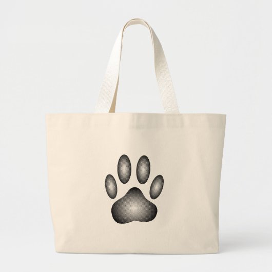 Dog Paw-afdrukken in zwarte en witte verlopen Grote Tote Bag (Voorkant)