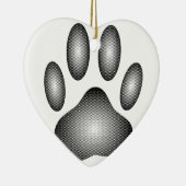 Dog Paw-afdrukken in zwarte en witte verlopen Keramisch Ornament (Rechts)