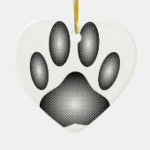 Dog Paw-afdrukken in zwarte en witte verlopen Keramisch Ornament (Voorkant)