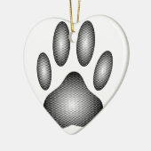 Dog Paw-afdrukken in zwarte en witte verlopen Keramisch Ornament (Links)