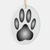Dog Paw-afdrukken in zwarte en witte verlopen Keramisch Ornament (Rechts)