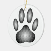 Dog Paw-afdrukken in zwarte en witte verlopen Keramisch Ornament (Links)