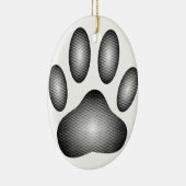 Dog Paw-afdrukken in zwarte en witte verlopen Keramisch Ornament (Rechts)
