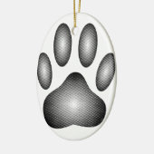 Dog Paw-afdrukken in zwarte en witte verlopen Keramisch Ornament (Links)