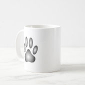 Dog Paw-afdrukken in zwarte en witte verlopen Koffiemok (Voorkant links)