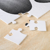 Dog Paw-afdrukken in zwarte en witte verlopen Legpuzzel (Zijkant)