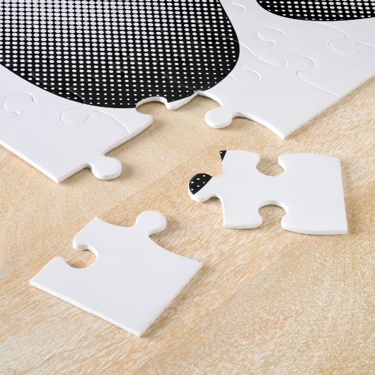 Dog Paw-afdrukken in zwarte en witte verlopen Legpuzzel (Zijkant)