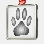 Dog Paw-afdrukken in zwarte en witte verlopen Metalen Ornament (Links)