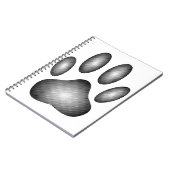 Dog Paw-afdrukken in zwarte en witte verlopen Notitieboek (Linkerzijde)