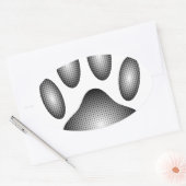 Dog Paw-afdrukken in zwarte en witte verlopen Ovale Sticker (Envelop)