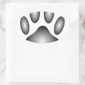 Dog Paw-afdrukken in zwarte en witte verlopen Ovale Sticker (Tas)