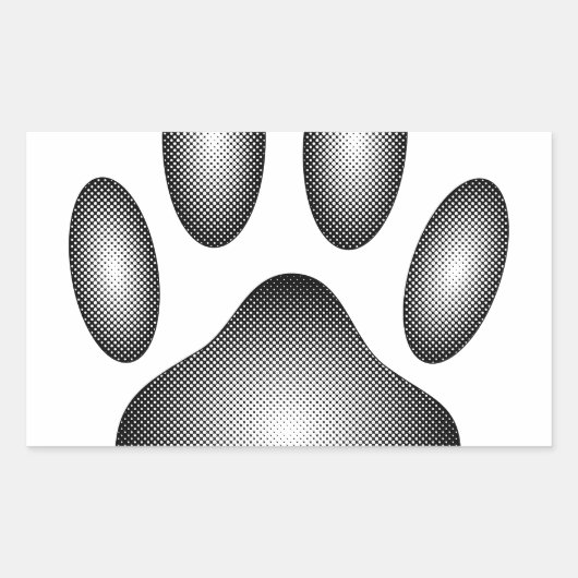 Dog Paw-afdrukken in zwarte en witte verlopen Rechthoekige Sticker (Voorkant)