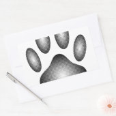 Dog Paw-afdrukken in zwarte en witte verlopen Rechthoekige Sticker (Envelop)