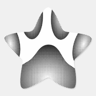 Dog Paw-afdrukken in zwarte en witte verlopen Ster Sticker