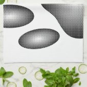 Dog Paw-afdrukken in zwarte en witte verlopen Theedoek (Gevouwen)