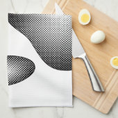 Dog Paw-afdrukken in zwarte en witte verlopen Theedoek (Quarter Fold)