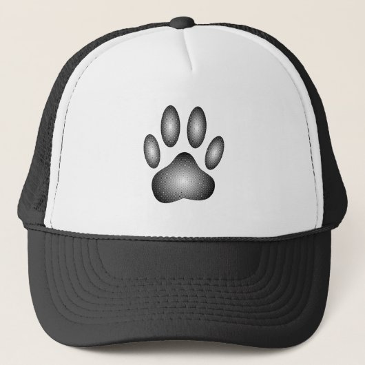 Dog Paw-afdrukken in zwarte en witte verlopen Trucker Pet (Voorkant)