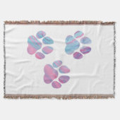 Dog Paw-afdrukken - kleurrijke verfstalen Deken (Voorkant)