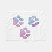 Dog Paw-afdrukken - kleurrijke verfstalen Fleece Deken (Voorkant (Horizontaal))