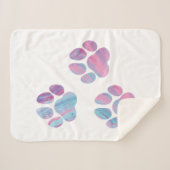 Dog Paw-afdrukken - kleurrijke verfstalen Sherpa Deken (Voorkant (horizontaal))