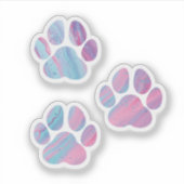 Dog Paw-afdrukken - kleurrijke verfstalen Sticker (Voorkant)
