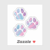 Dog Paw-afdrukken - kleurrijke verfstalen Sticker (Vel)