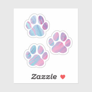 Dog Paw-afdrukken - kleurrijke verfstalen Sticker