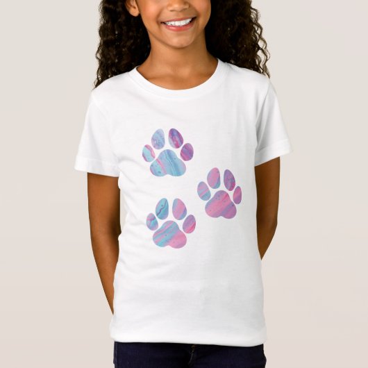 Dog Paw-afdrukken - kleurrijke verfstalen T-shirt (Voorkant)
